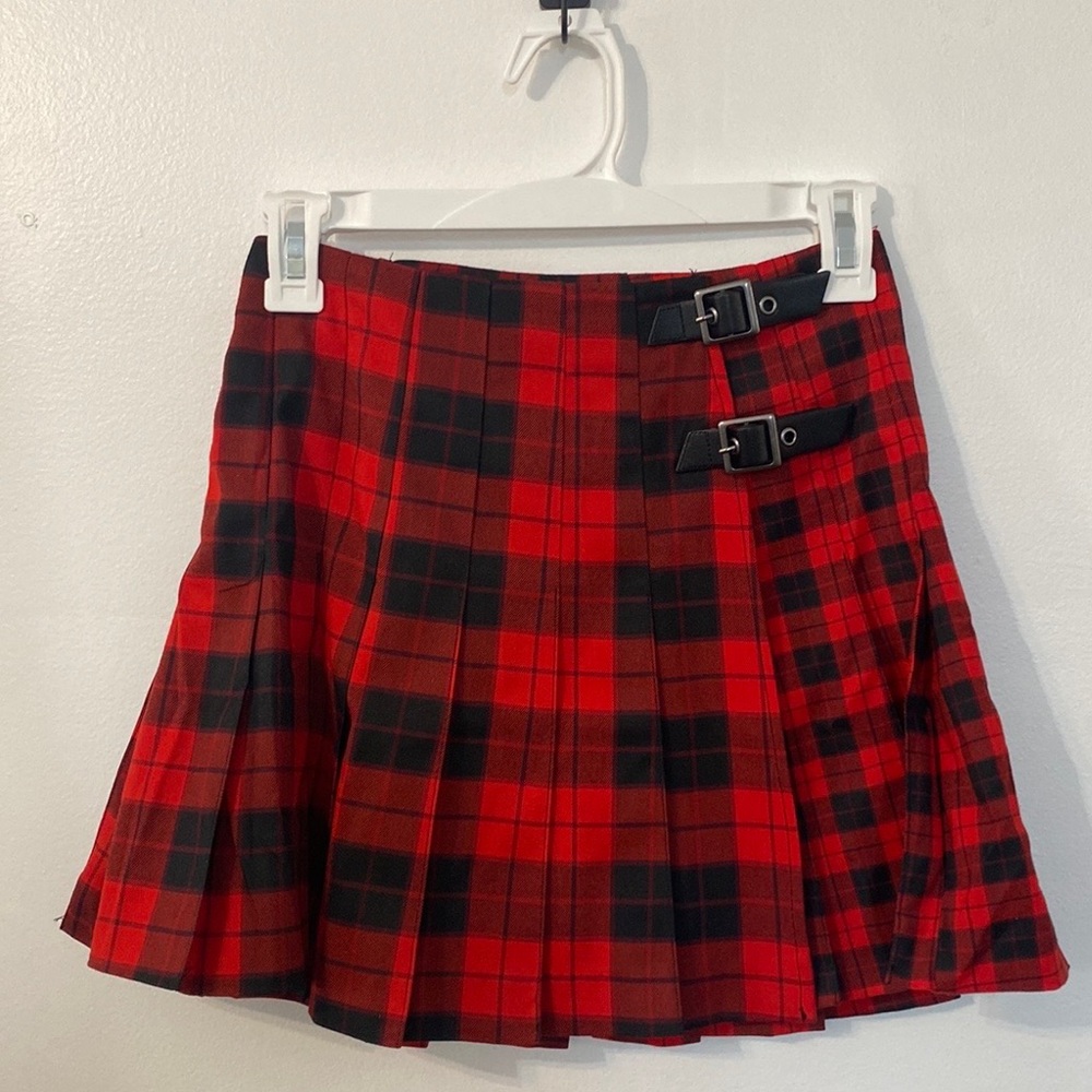 BRAND NEW Red and Black Plaid Skirt